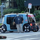 What appears to be a Zoox self-driving taxi on the streets of San Francisco this weekend.